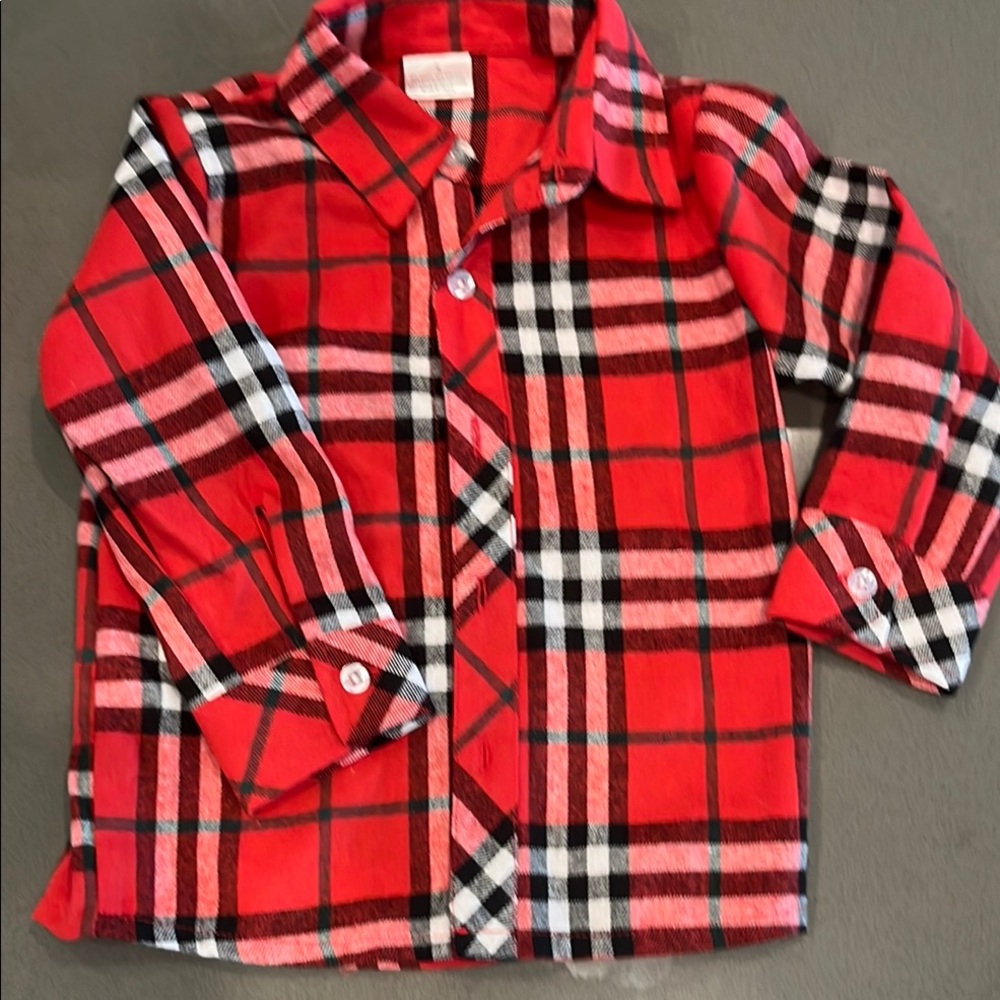 Red and Black Button Down Shirt with Classic Style